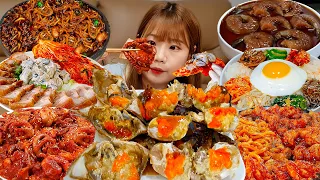 Sub)Real Mukbang- My 10 Favorite Korean Food 🍱 Bibimbap, Kimbap, Spicy Chicken, Ramen 🔥 ASMR