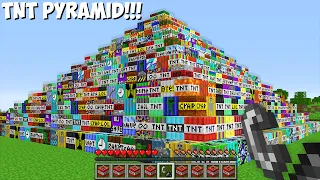 What IF YOU LIGHT BIGGEST PYRAMID OF STRANGEST TNT in Minecraft Challenge 100% Trolling