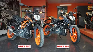 2023 KTM Duke 200 E20 LED Light Vs KTM Duke 250 E20 Detailed Comparison - Which One Should You Buy ?