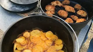 The Best Dutch Oven Chicken & Potatoes– Outdoors with Trav