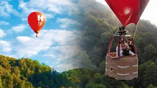 Полет на воздушном шаре в Сочи. Видеосъемка, видеограф. Дрон. Flight by balloon, drone video.