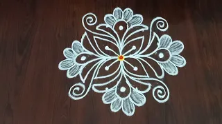 Simple rangoli design !! 4*2*2 dots!! daily rangoli.