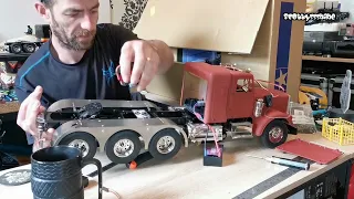 FREE RC TRUCK STEERING MOD | 1/14 TAMIYA GRAND HAULER | CUSTOM TRI AXLE PETERBILT BUILD