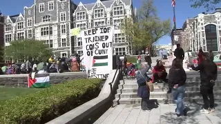 Pro-Palestinian protests continue at City College in Hamilton Heights