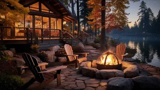 Tranquil River Retreat: River Oasis with Cozy Crackling Fire Sounds for Deep Sleep and Relaxation 🔥