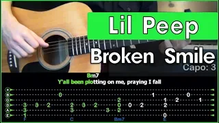 Lil Peep - Broken Smile  Разбор песни на гитаре  Табы, аккорды и бой