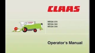 Claas Mega 350 360 370 - Operator's Manual