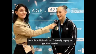 Kaylia Nemour 🇩🇿🇫🇷 🥇 - Interview after winning Gold Uneven Bars - Baku World Cup 2024