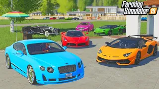 BILLIONAIRE BLOCK AUTOSHOW! (EXPENSIVE LUXURY CARS) | FARMING SIMULATOR 2019