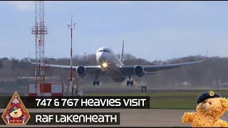 WHEN LAKENHEATH LOOKED LIKE HEATHROW AIRPORT BOEING 747 & 767 VISIT RAF LAKENHEATH 26.02.24