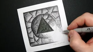 Intricate Zentangle Patterns - Drawing 3D Hole Illusion - Trick Art by Vamos