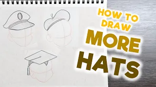 How to Draw More Hats - Graduation Cap, Captain's Hat, and Beret | Cadillac Cartoonz