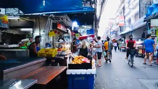 [4K] Local Thai Street Food Market. Center Bangkok Thailand. Petchaburi Soi 5. Vendor Stalls Walking