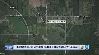 One dead after 2-vehicle crash in Sparta Township