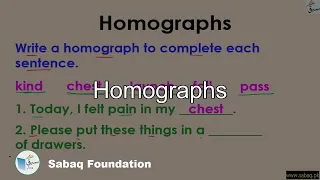 Homographs, English Lecture | Sabaq.pk |