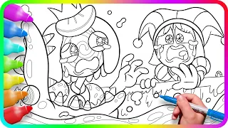 Coloring Pages The AMAZING DIGITAL CIRCUS - Pomni and Loolilalu / Coloring digital circus show