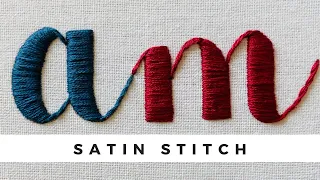 Satin Stitch Lettering Tutorial | Tutorial for beginners | Embroidery | Video | | Afeei