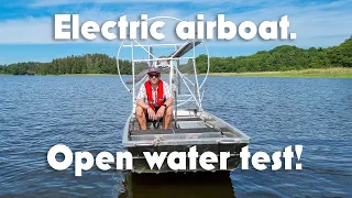 Electric mini airboat first open water run!