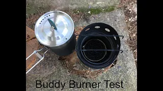 Buddy Burner tested in a Wood Gas Stove. Test 1