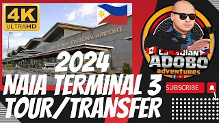 Manila Arrival: NAIA Terminal 3 in 4K UHD TOUR - TRANSFER from arrival to departure guide