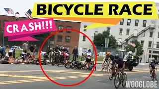 Bicycle Race Accident and Pile Up