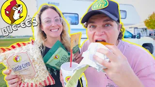 EATING $100 BUC-EE'S HAUL IN 24 HOURS  (truck camper couple)