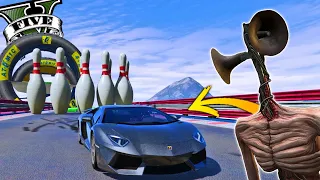 DESTRUINDO uma LAMBORGHINI na PISTA DE CORRIDA do GTA 5 ! Siren Head