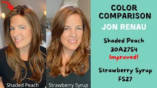 Jon Renau Color Comparison - Shaded Peach, 30A27S4 on Zara Lite & Strawberry Syrup, FS27 on Bryce