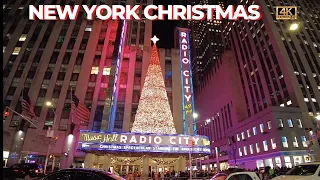 NYC Christmas Walk 🎄 Rockefeller Center Tree 4k