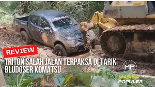 🔴 Mitsubishi Triton 4x4 Salah Jalur terpaksa Di Tarik dengan Doser D85ss,,