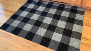 DIY Buffalo Plaid Rug From Dollar Tree Mats.