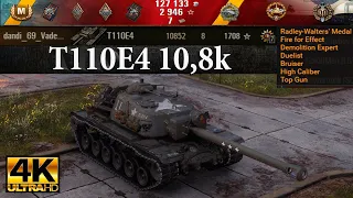 T110E4 video in Ultra HD 4K🔝 10852 dmg, 8 kills, 1708 exp, 1240 block 🔝 World of Tanks ✔️