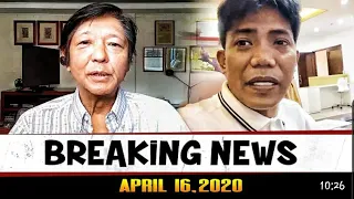 Breaking News April 16 2020 BongBong Marcos Nag salita Na.FLM hindi Mapigilan ang kanyang pag tulong