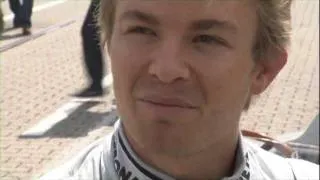 Nico Rosberg and Michael Schumacher auf der Nordschleife im alten Silberpfeil von Juan Manuel Fangio