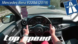 Mercedes-Benz E220d (2019) on German Autobahn - POV Top Speed Drive