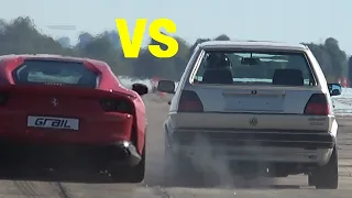 SLEEPER VW Golf 2 VR6 Turbo DSG vs Ferrari 812 Superfast