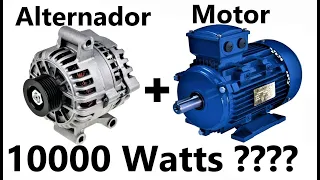 Cómo generar energía infinita con un alternador de coche y un motor, ES MENTIRA FALSO Recalibrando.