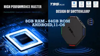 T95 PLUS RK3566 Android 11 TV BOX DDR4 8GB RAM 64GB ROM 2.4G/5G Dual WIFI BT 8K