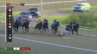 Terrifying moment as jockey Marco Ghiani is flung from horse at 40mph...