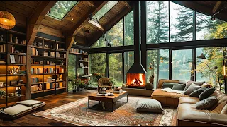 Relaxing Forest Retreat - Enjoy Smooth Jazz Music in a Cozy Cabin Ambience Productivity & Serenity 🎶