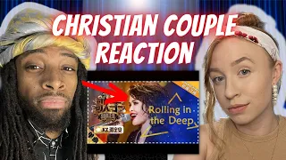 AMERICANS REACT TO KZ Tandingan - Rolling in the Deep | Singer 2018
