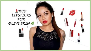 My Top Best Red Lipsticks for Olive Skin & Medium/ Yellow/ Tan Skin Tones💄 (Lipstick Shades)