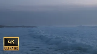 🌊 Big Ocean Waves Crashing on the Beach After the Sunset - Nature Sounds - 2 Hours - 4K UHD 2160p