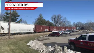 Train derailment blocks major Newtown road