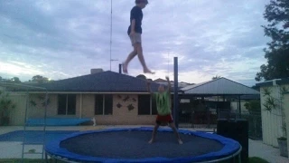 Biggest double bounce ever on a trampoline!