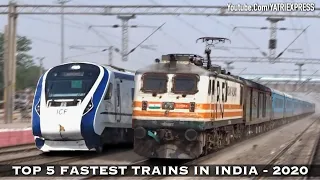 TOP 5 FASTEST TRAINS in INDIAN RAILWAYS | Vande Bharat - Gatimaan - Shatabdi, Rajdhani at Full Speed