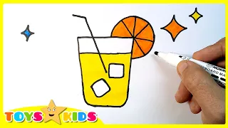 How to draw cute lemonade, draw simple things