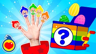 Семейка пальчиков и разноцветные яички с сюрпризом! Детские развивающие песенки с Плим Плим!