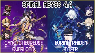 Cyno Chevreuse Overload & Furina Raiden Tazer - Spiral Abyss 4.4 Floor 12 | Full Star Clear