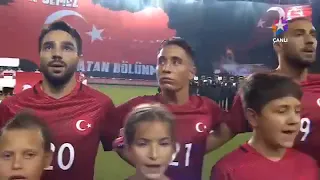 Turkish anthem in a football game (Proud to be Turkish)